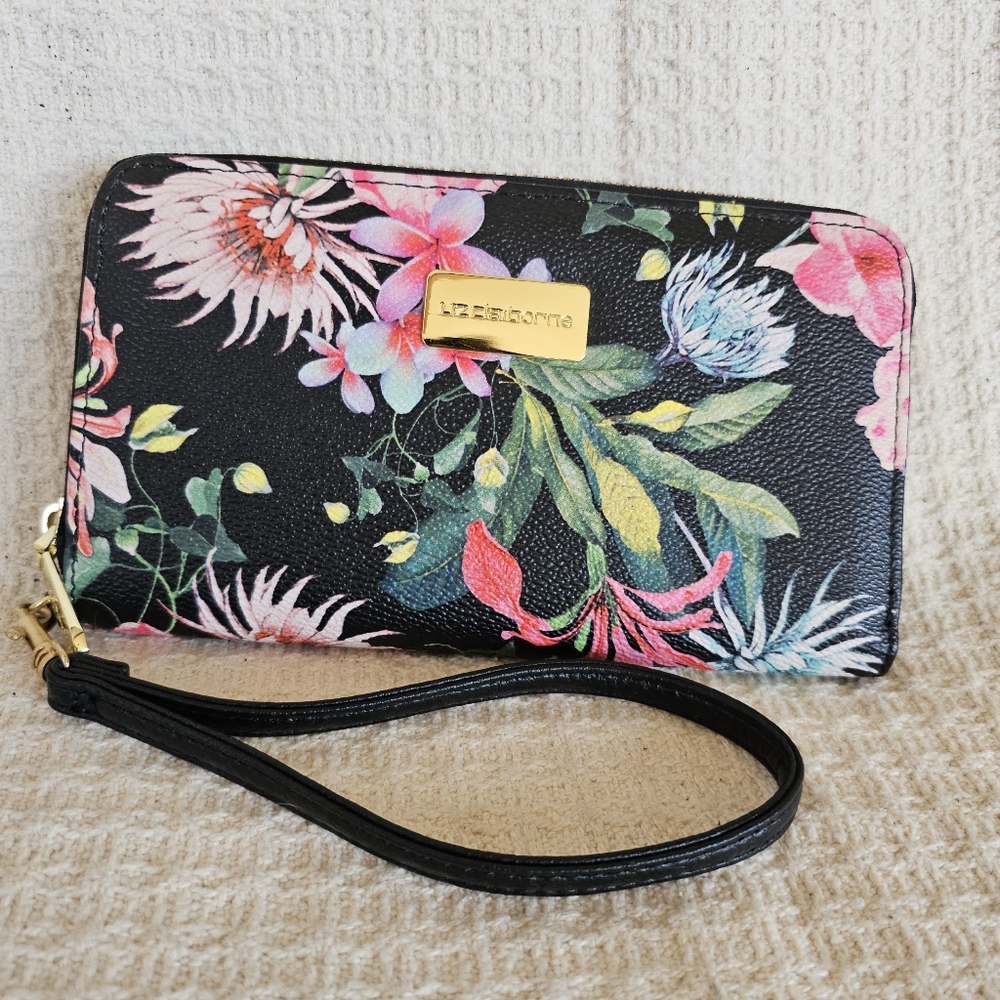 ☆ LIZ CLAIBORNE Tropical Print Wristlet